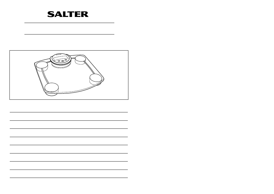 Salter Housewares Body Fat Computer User Manual | 31 pages
