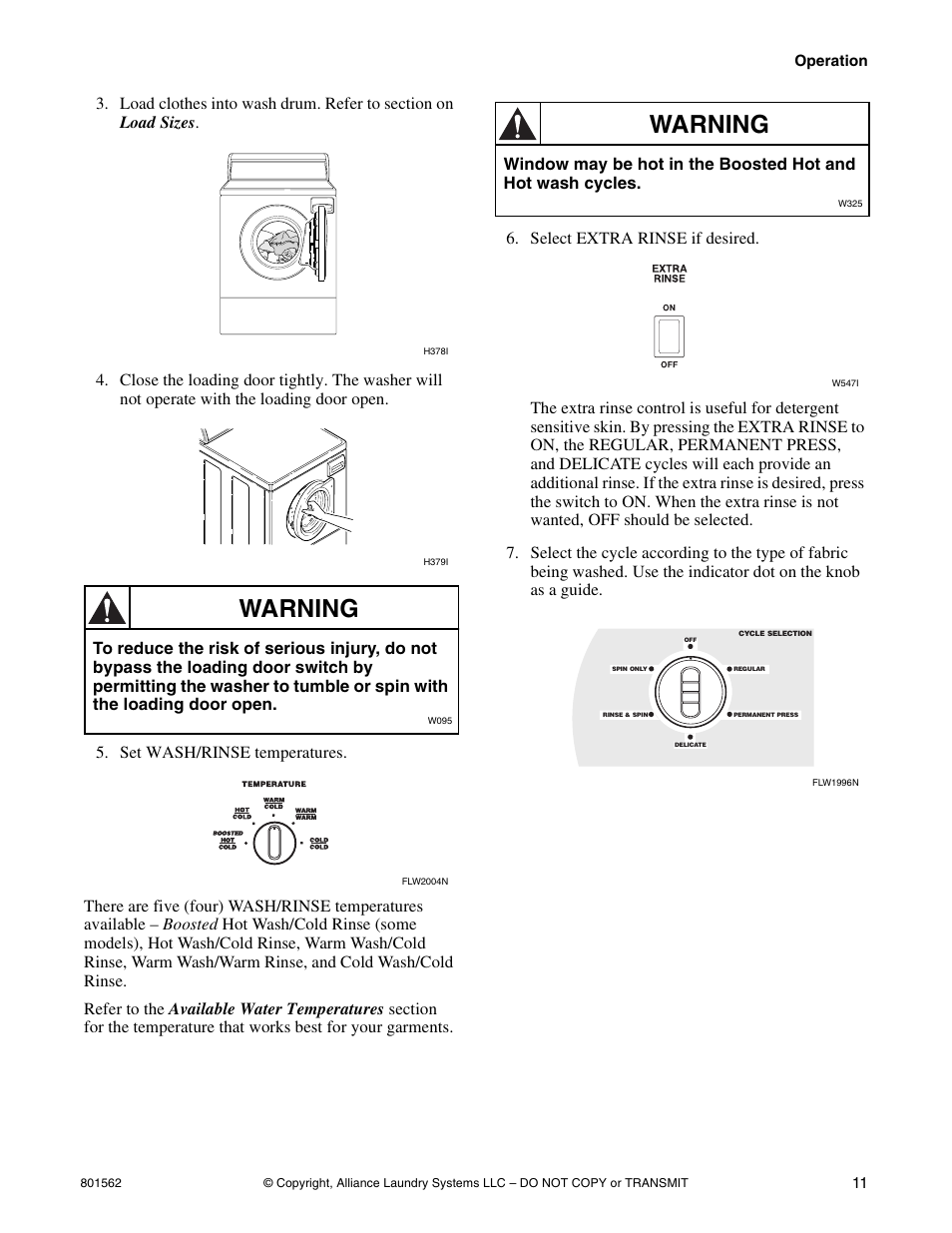Warning | Speed Queen LTS95A User Manual | Page 13 / 50