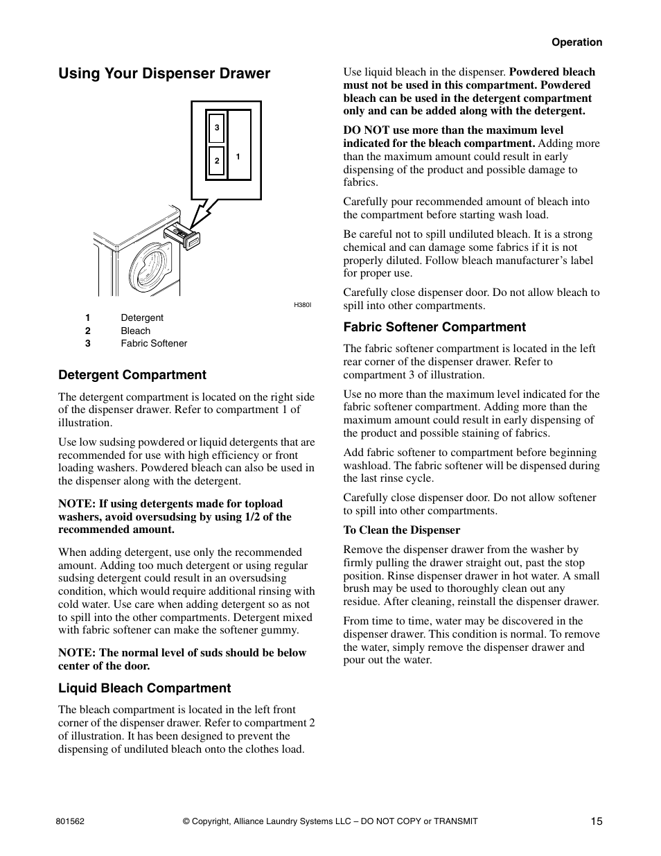 Using your dispenser drawer | Speed Queen LTS95A User Manual | Page 17 / 50