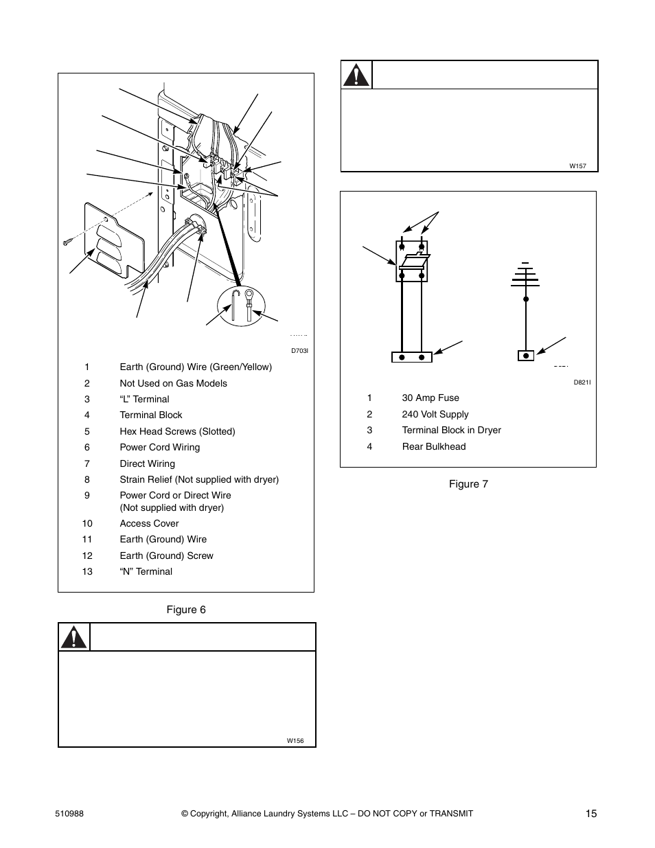 Warning | Speed Queen LES37A*F User Manual | Page 17 / 34