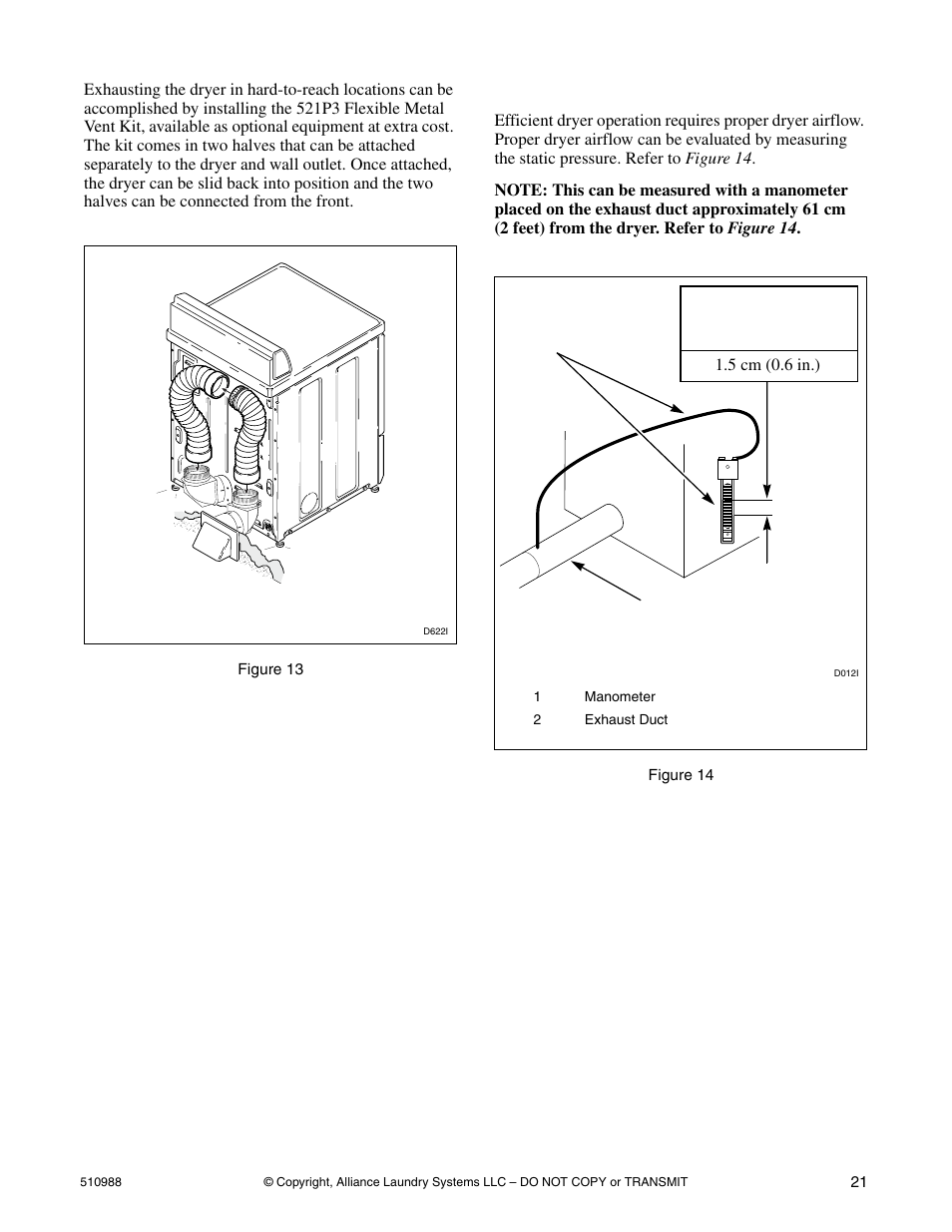 Dryer airflow | Speed Queen LES37A*F User Manual | Page 23 / 34