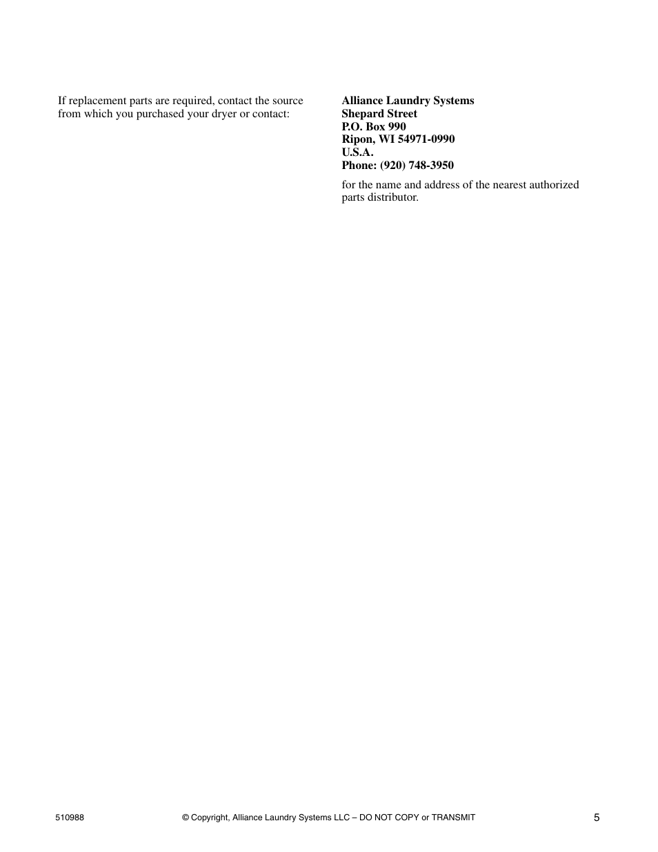 Replacement parts | Speed Queen LES37A*F User Manual | Page 7 / 34