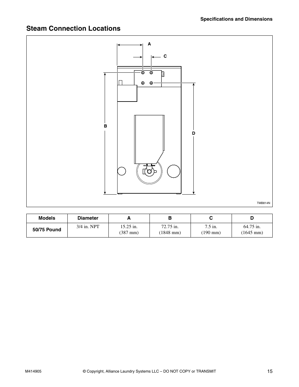Steam connection locations | Speed Queen TMB796C User Manual | Page 17 / 62