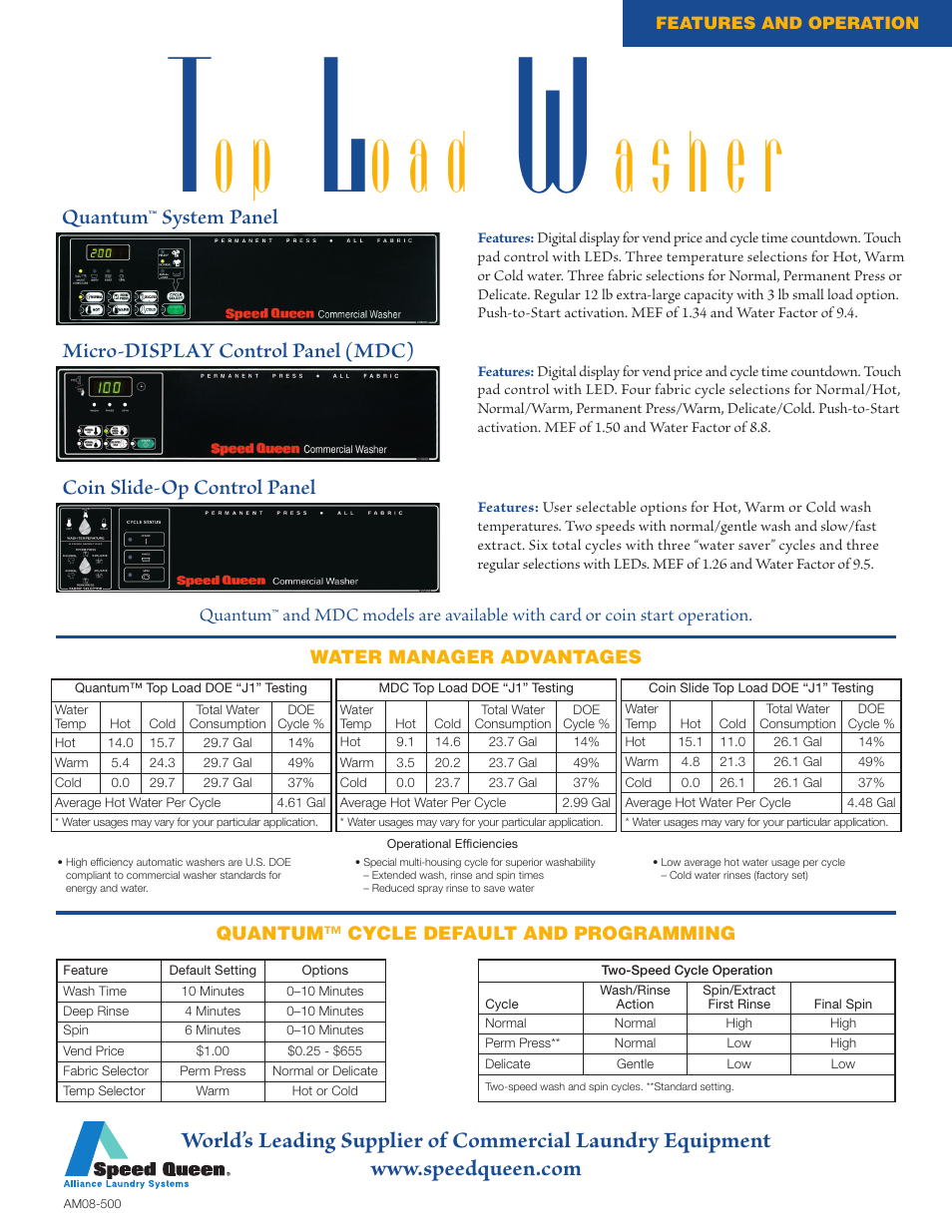 O a d | Speed Queen Nobody Compares MDC User Manual | Page 2 / 2
