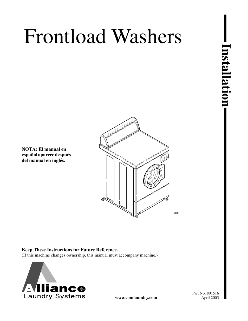 Speed Queen H370I User Manual | 38 pages