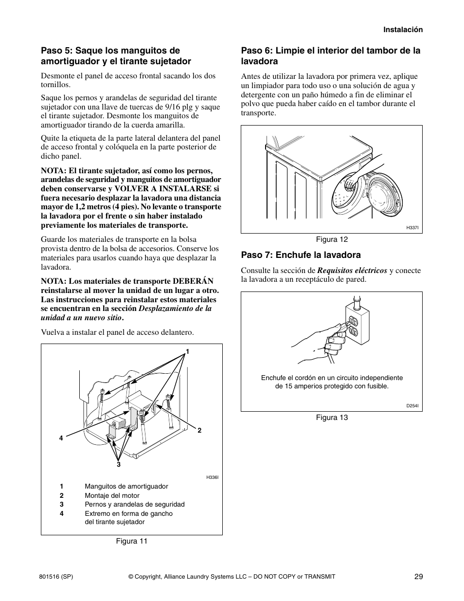 Paso 7: enchufe la lavadora | Speed Queen H370I User Manual | Page 31 / 38
