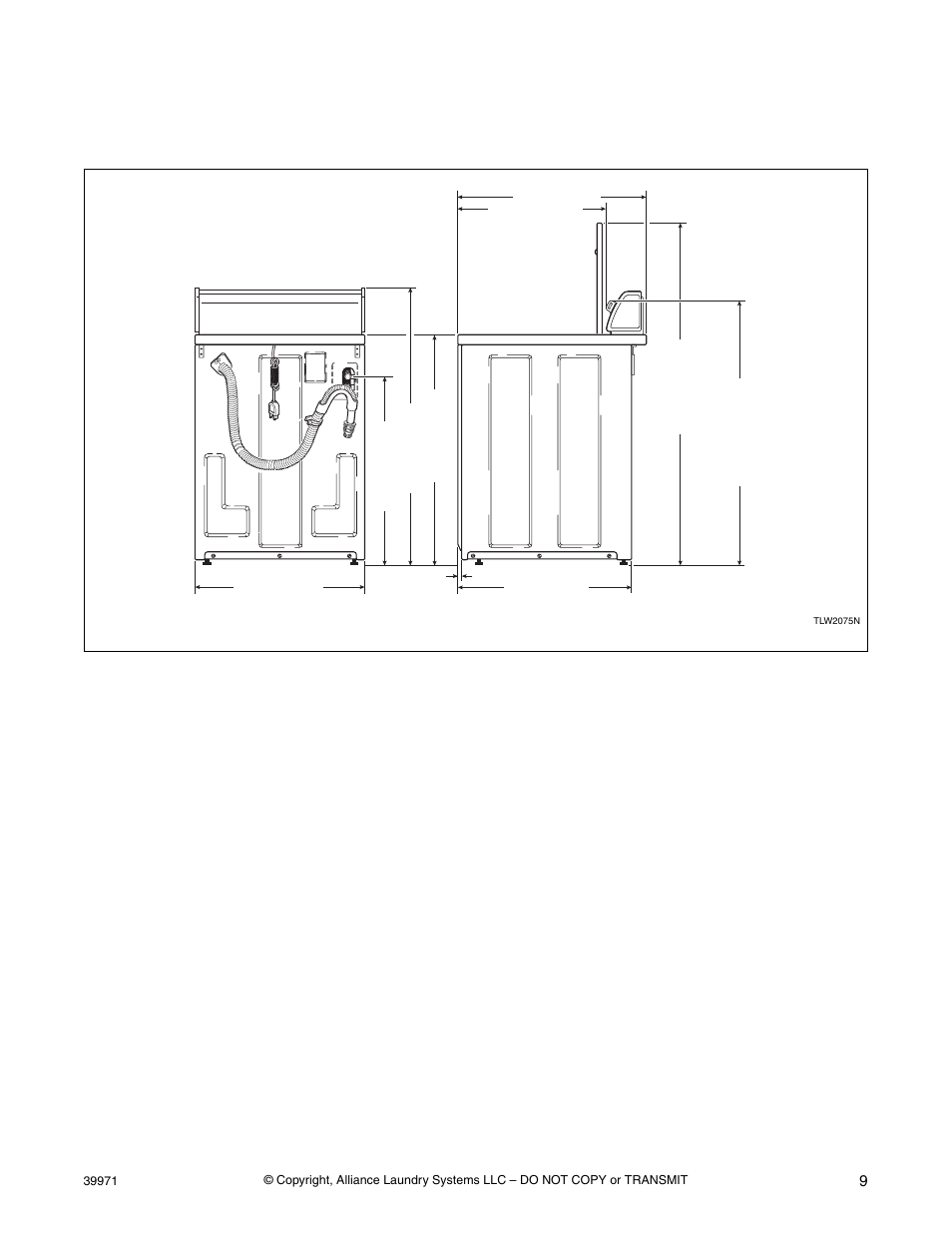 Installation, Dimensions and specifications | Speed Queen W001C User Manual | Page 11 / 30