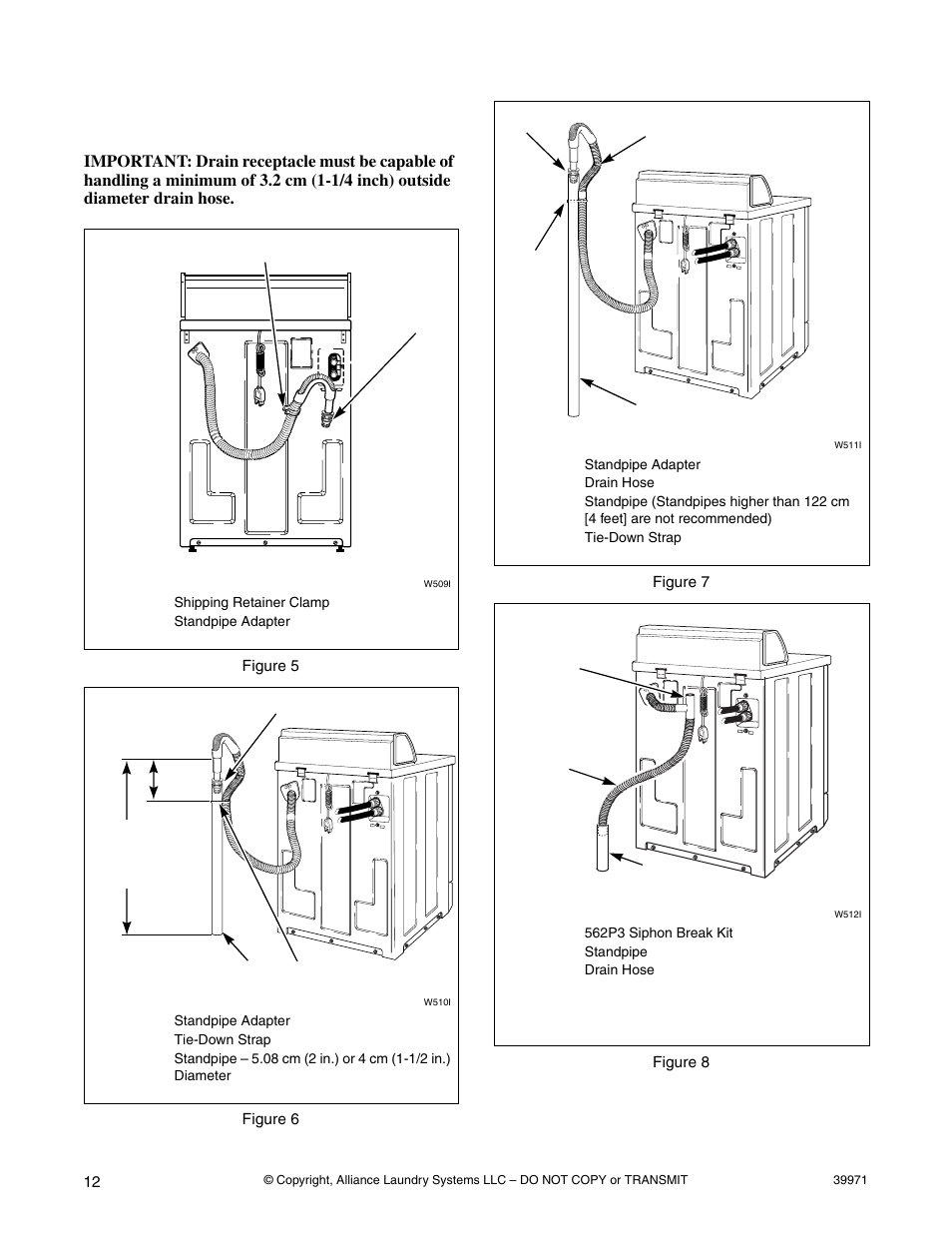 Step 4: connect drain hose to drain receptacle | Speed Queen W001C User Manual | Page 14 / 30