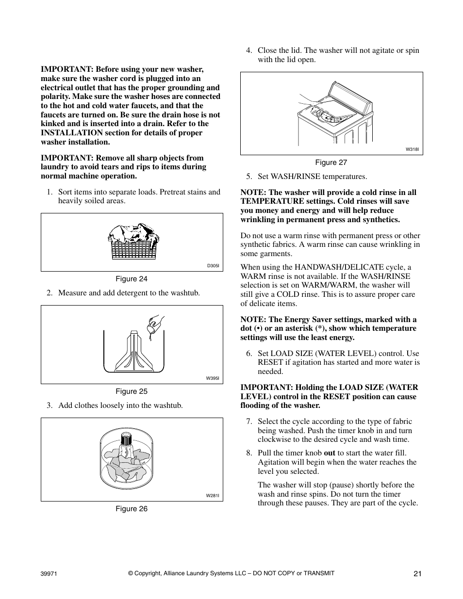 To wash clothes | Speed Queen W001C User Manual | Page 23 / 30