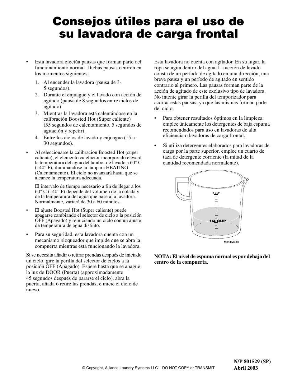 Speed Queen 801529 User Manual | Page 2 / 2