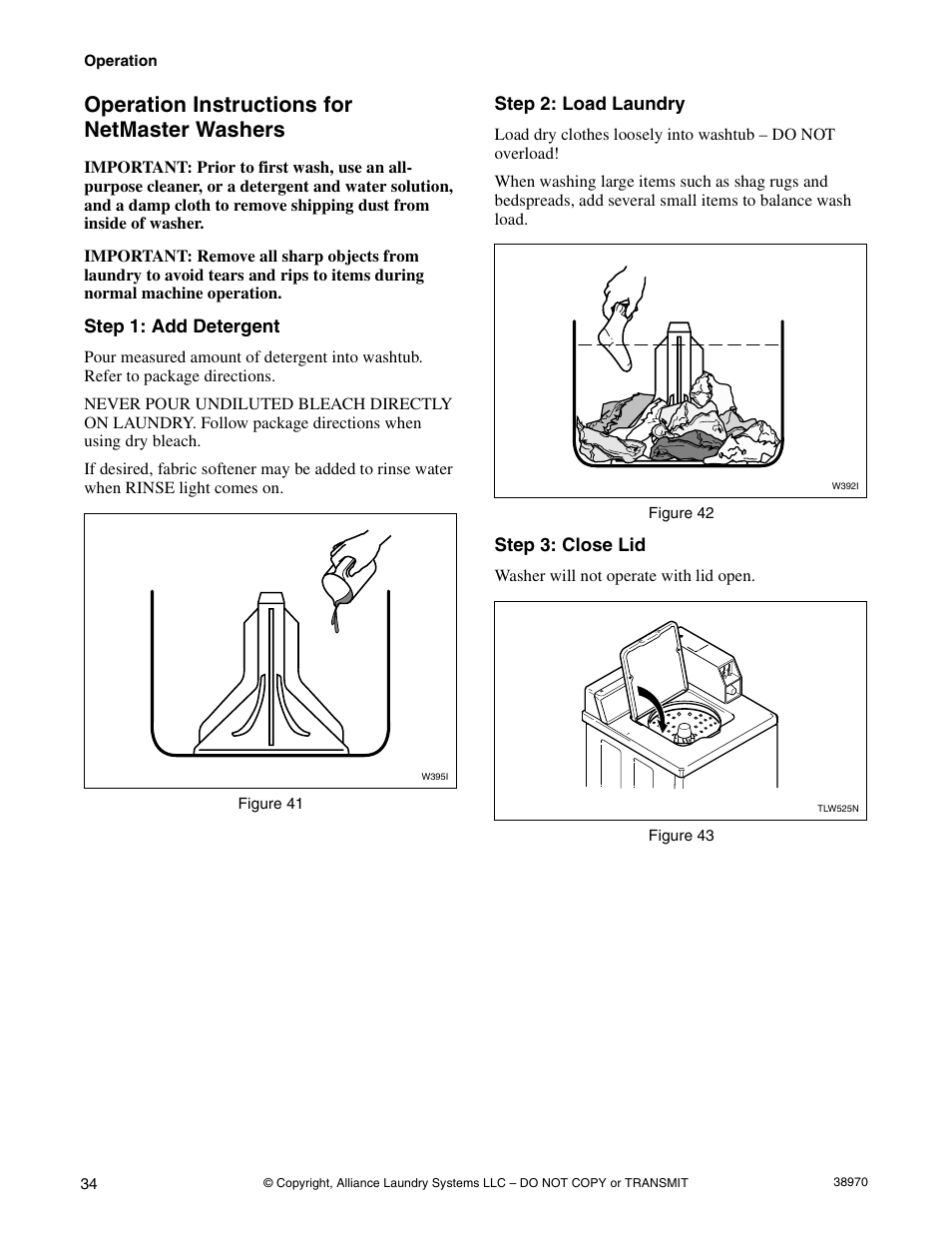 Operation instructions for netmaster washers | Speed Queen W446I User Manual | Page 36 / 92
