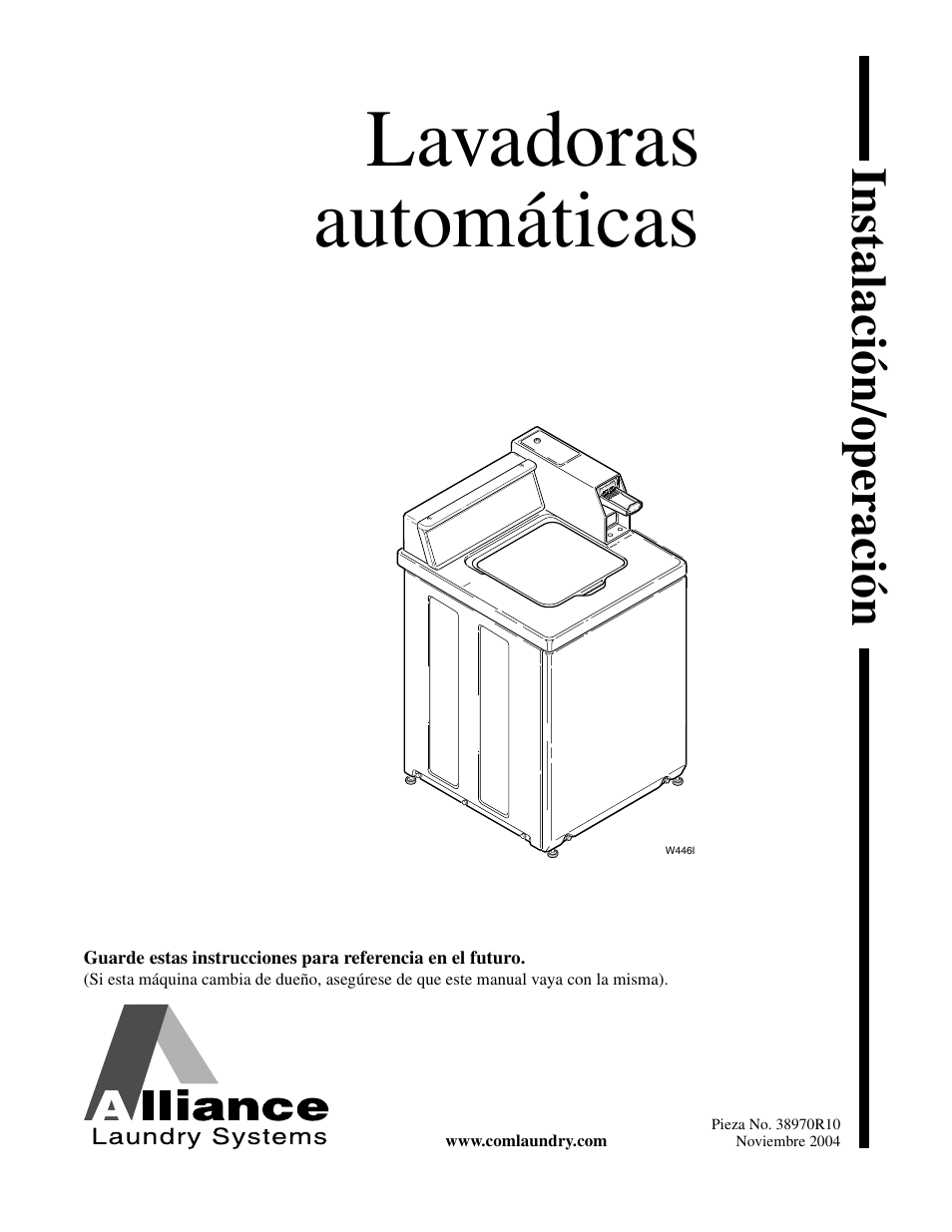 Lavadoras automáticas, Instalación/operación | Speed Queen W446I User Manual | Page 45 / 92
