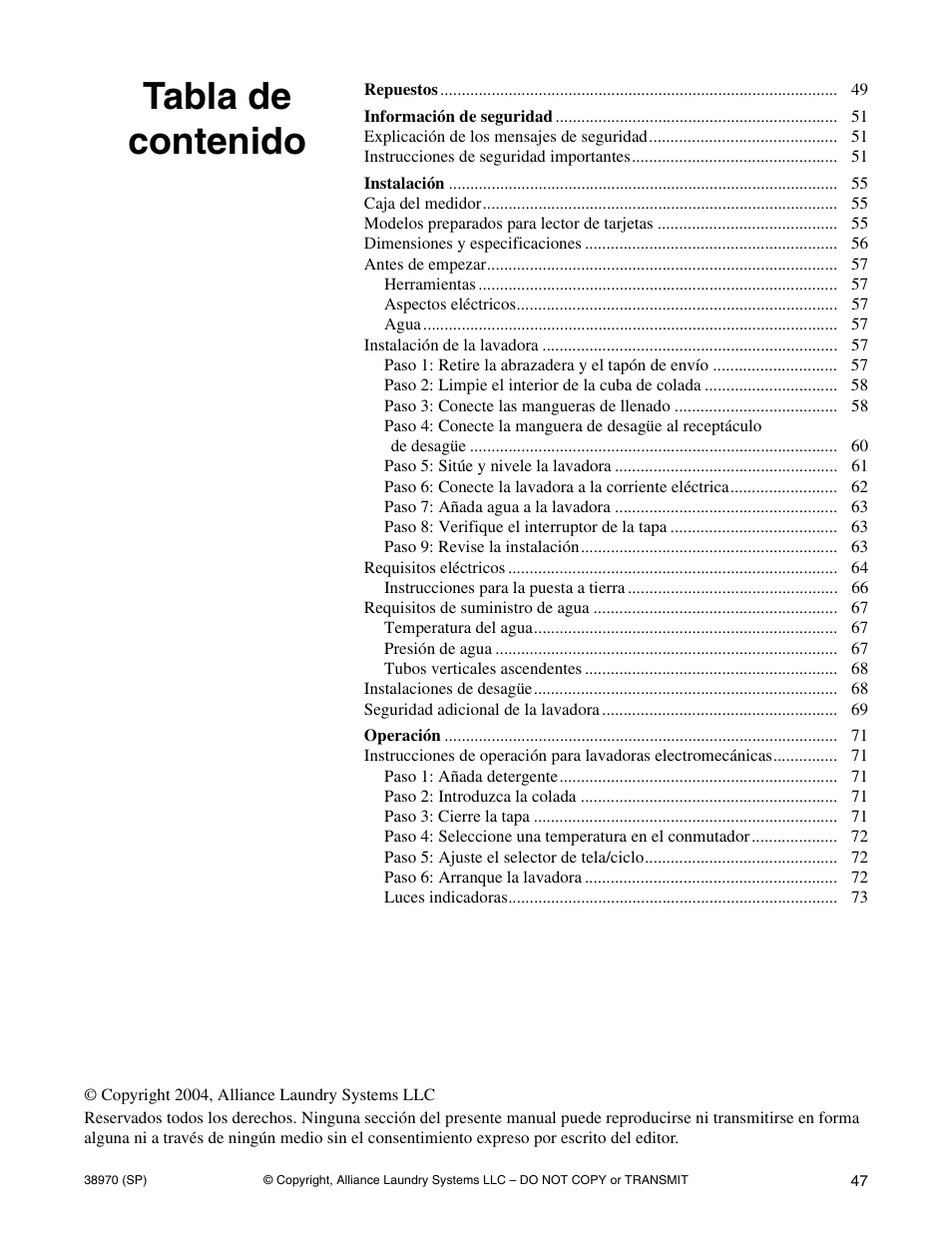 Speed Queen W446I User Manual | Page 49 / 92