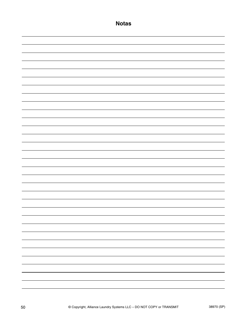 Notas | Speed Queen W446I User Manual | Page 52 / 92