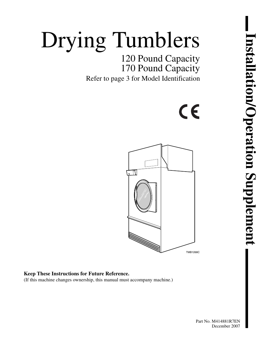Speed Queen Drying Tumblers TMB1268C User Manual | 30 pages