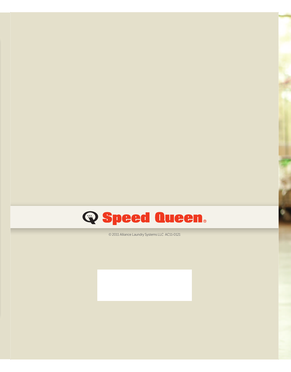 Speed Queen STT30 User Manual | Page 6 / 6