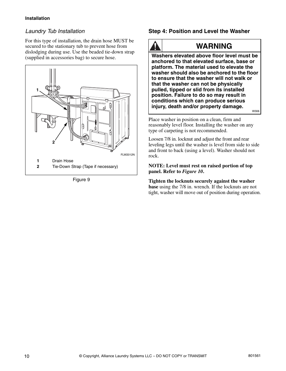 Warning | Speed Queen H3 User Manual | Page 12 / 42