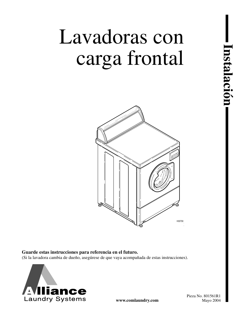 Lavadoras con carga frontal, Instalació n | Speed Queen H3 User Manual | Page 21 / 42