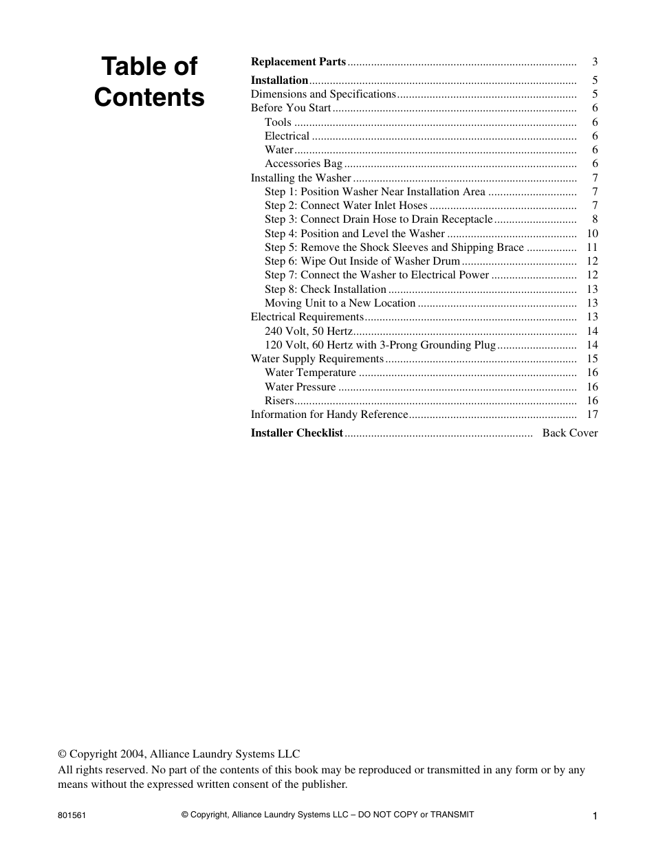 Speed Queen H3 User Manual | Page 3 / 42