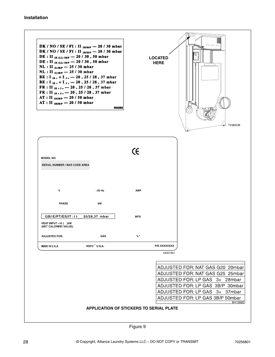 Application of stickers to serial plate, Figure 9, To figure 9 | Speed Queen Drying Tumblers none User Manual | Page 30 / 60