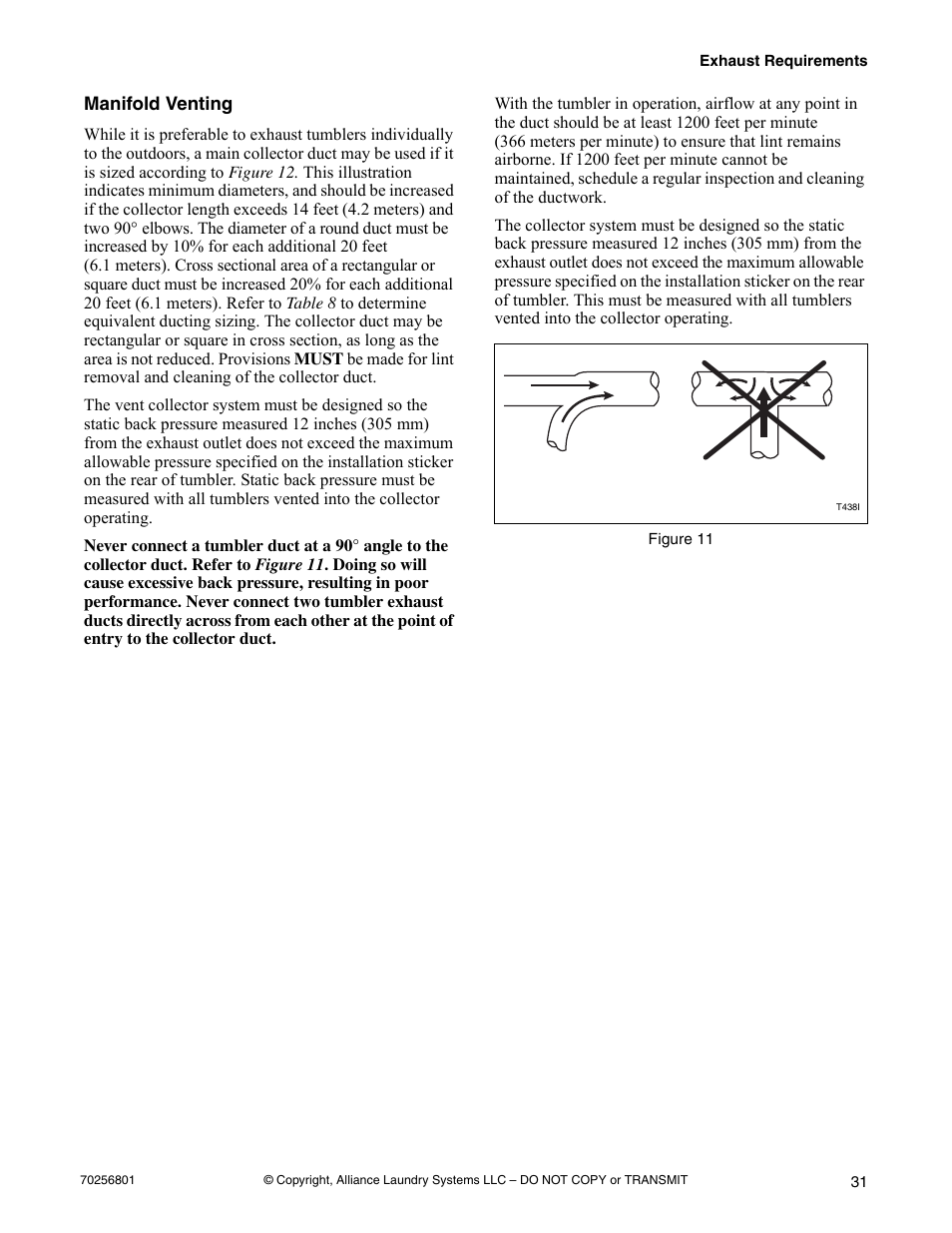 Manifold venting, Figure 11 | Speed Queen Drying Tumblers none User Manual | Page 33 / 60