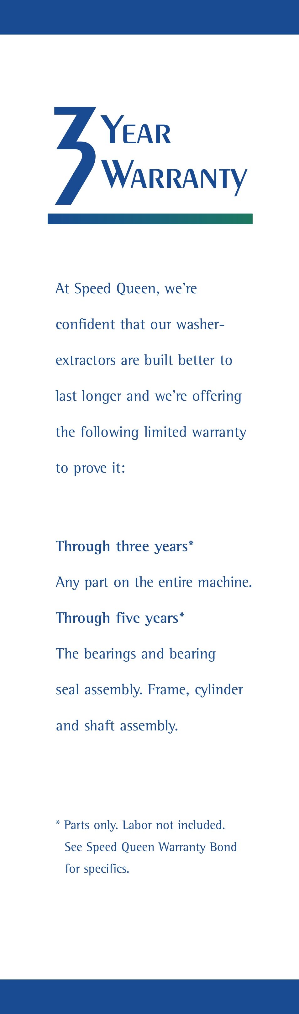 Year warranty | Speed Queen 20 lb User Manual | Page 5 / 6