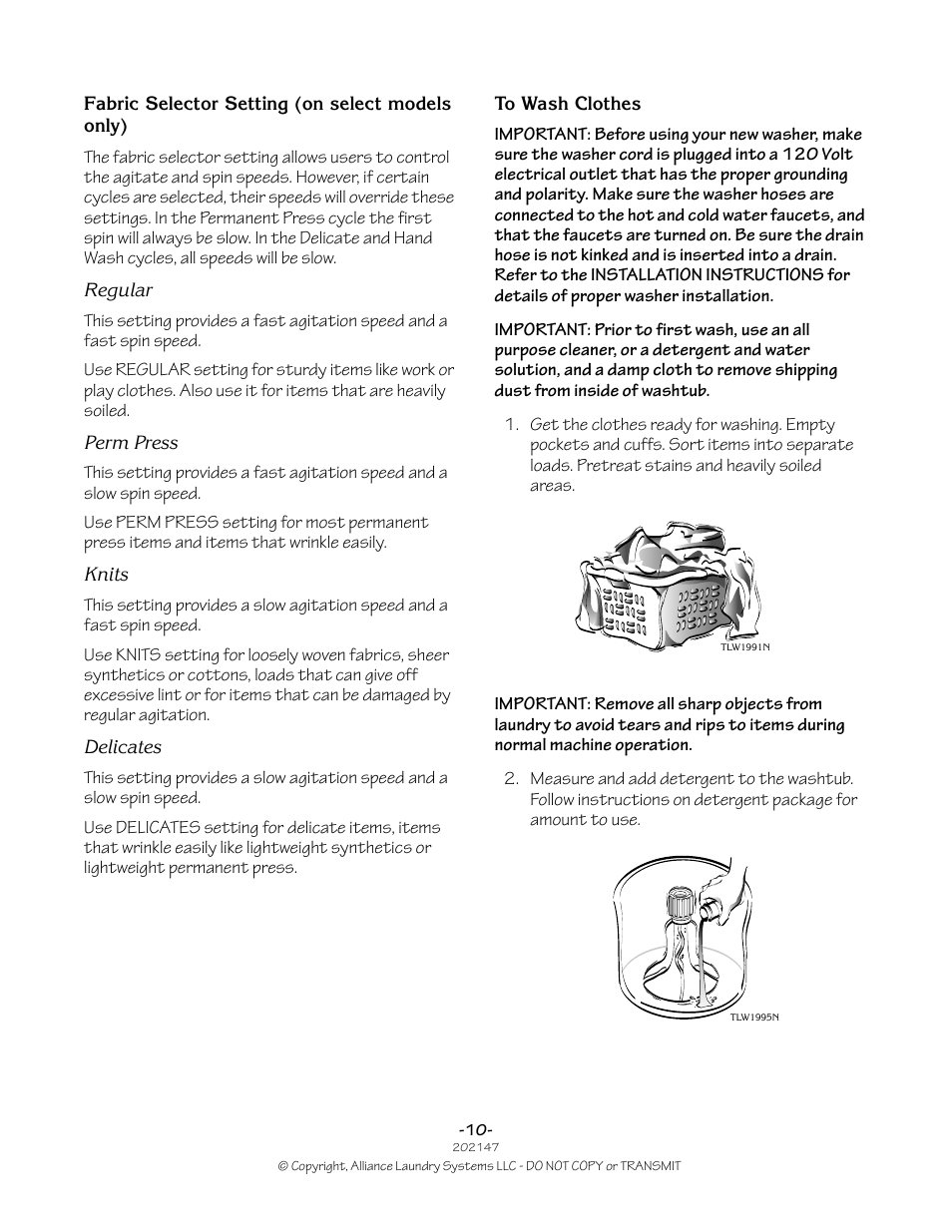 Speed Queen 202147R2 User Manual | Page 10 / 21