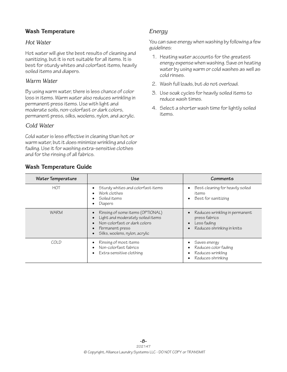 Speed Queen 202147R2 User Manual | Page 8 / 21