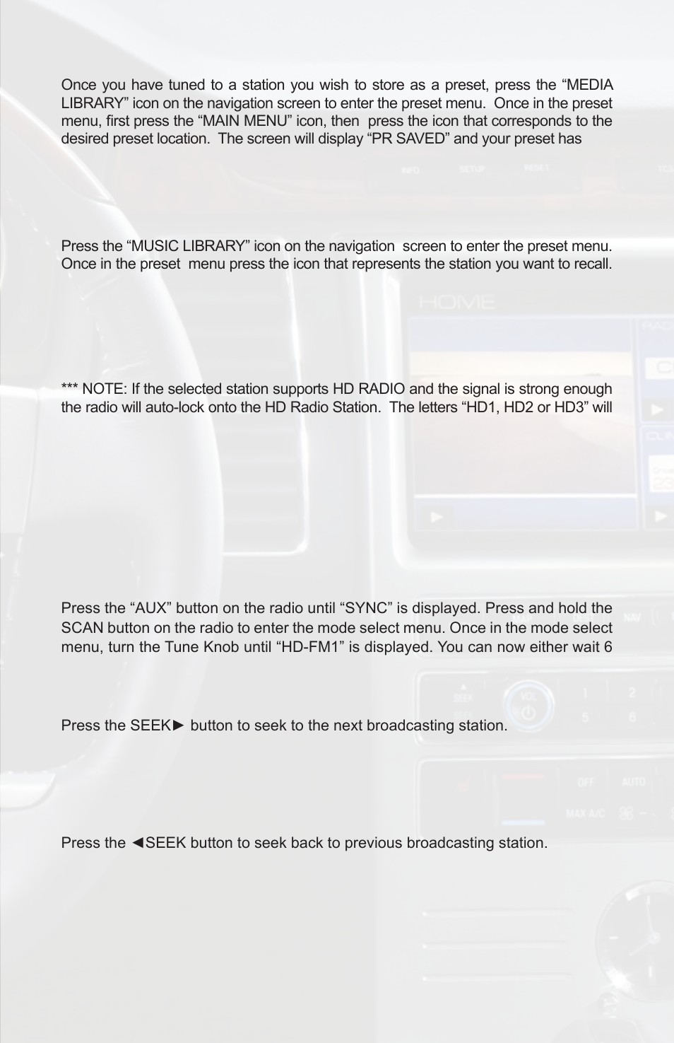Hd radio operation (non-navigation radios) | Simple Mobile ISIMPLE PGHFD1 User Manual | Page 13 / 20