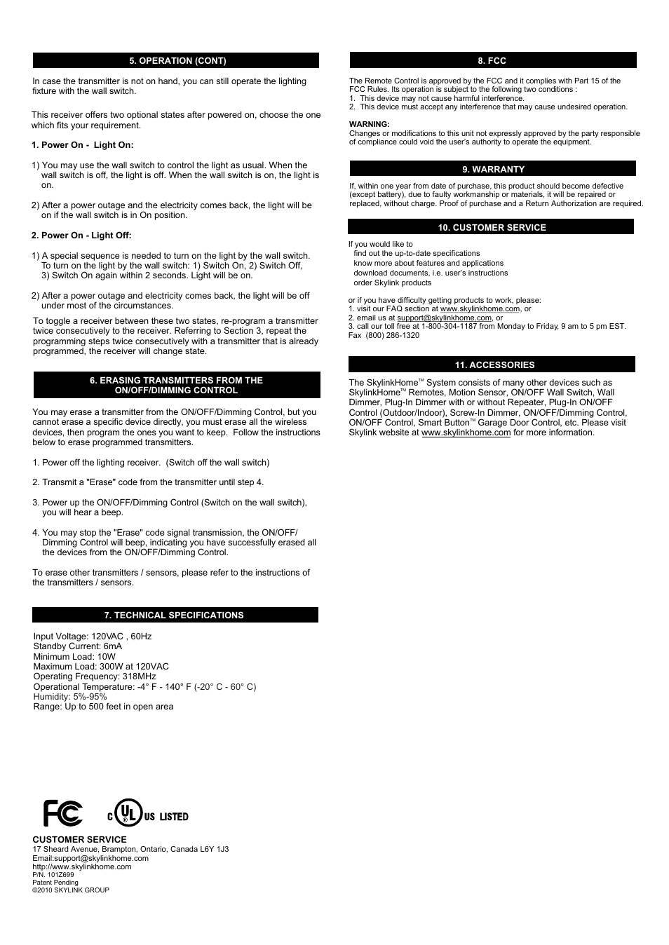 Skylink MD-318 User Manual | Page 2 / 2