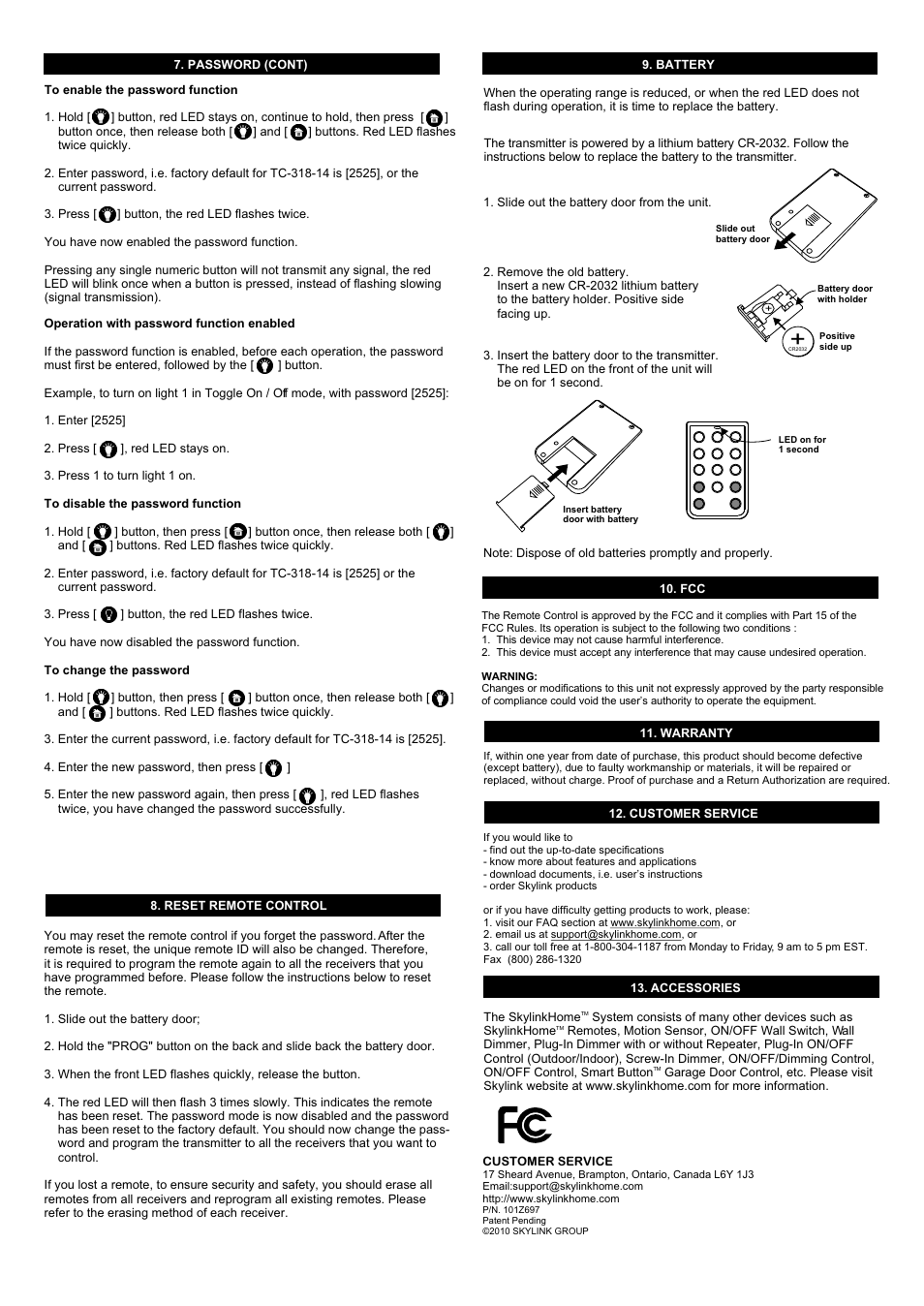 Skylink TC-318-7 User Manual | Page 4 / 4