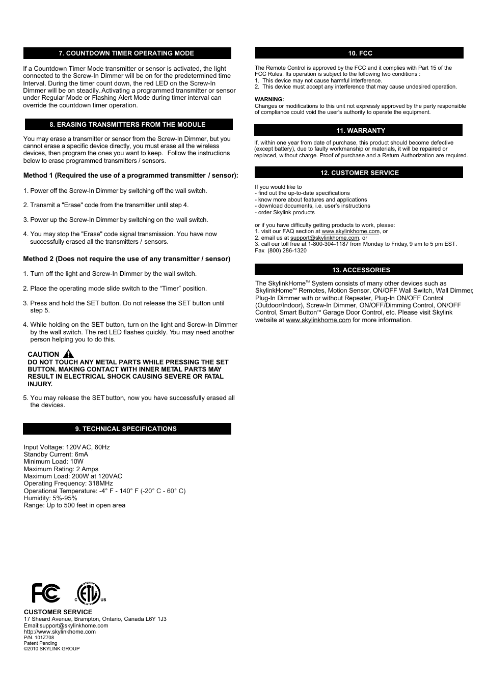 Skylink LS-318 User Manual | Page 3 / 3