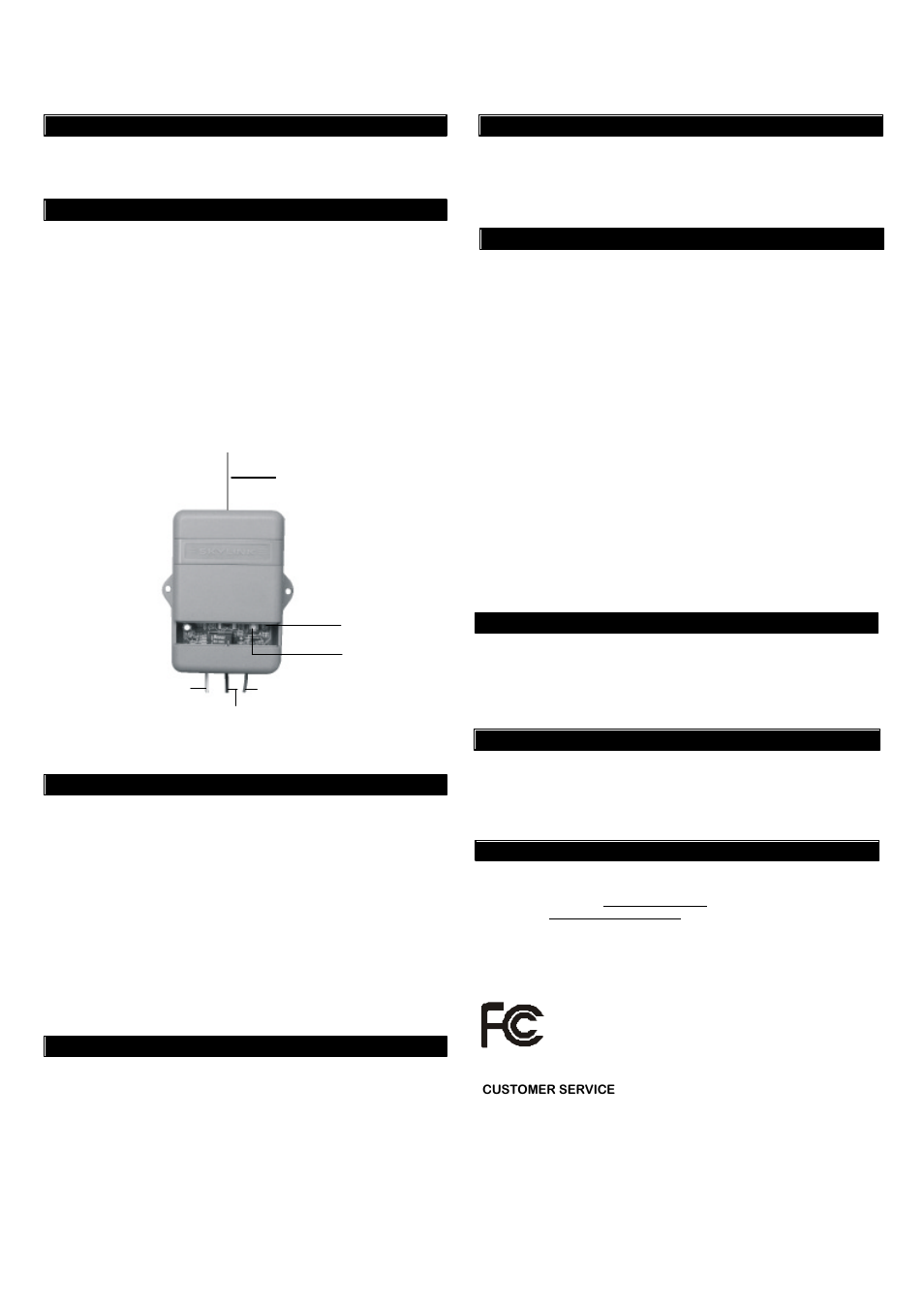 Skylink MR3R User Manual | 1 page