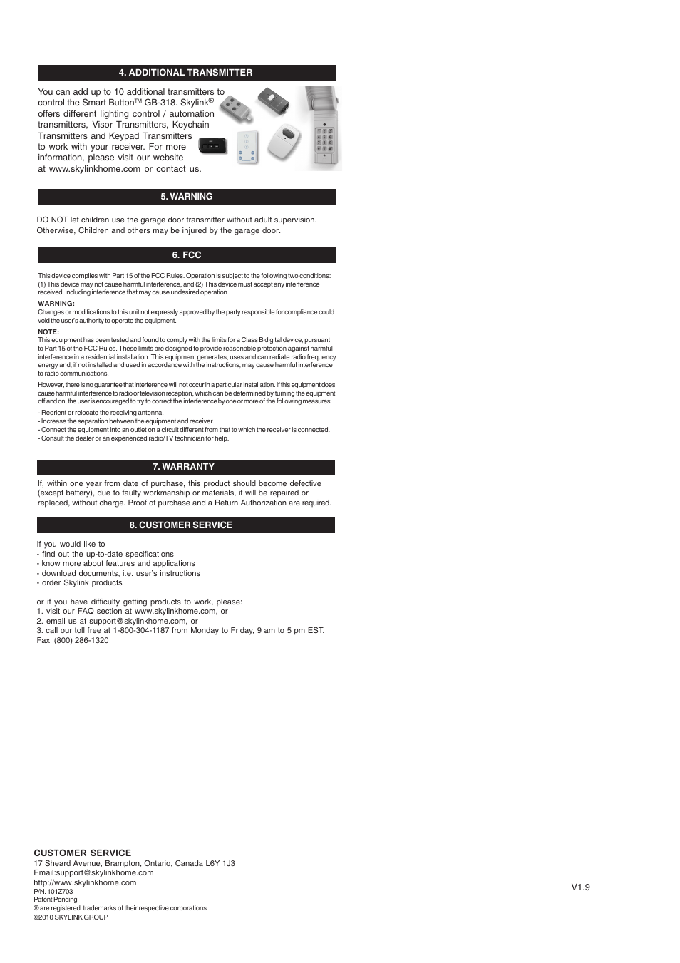 Skylink SMART BUTTON GB-318 User Manual | Page 2 / 2