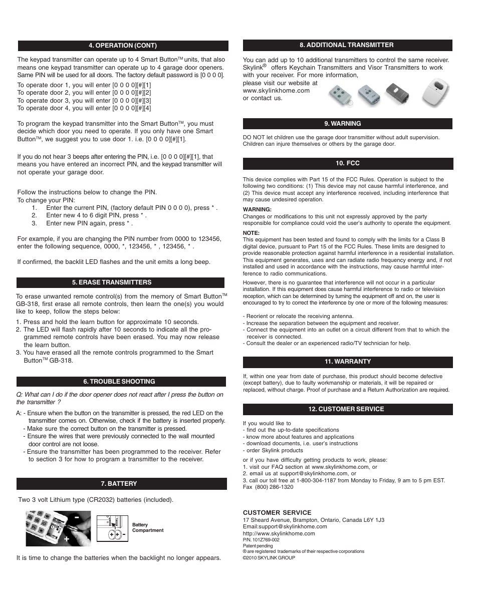 Skylink GBRK User Manual | Page 2 / 2