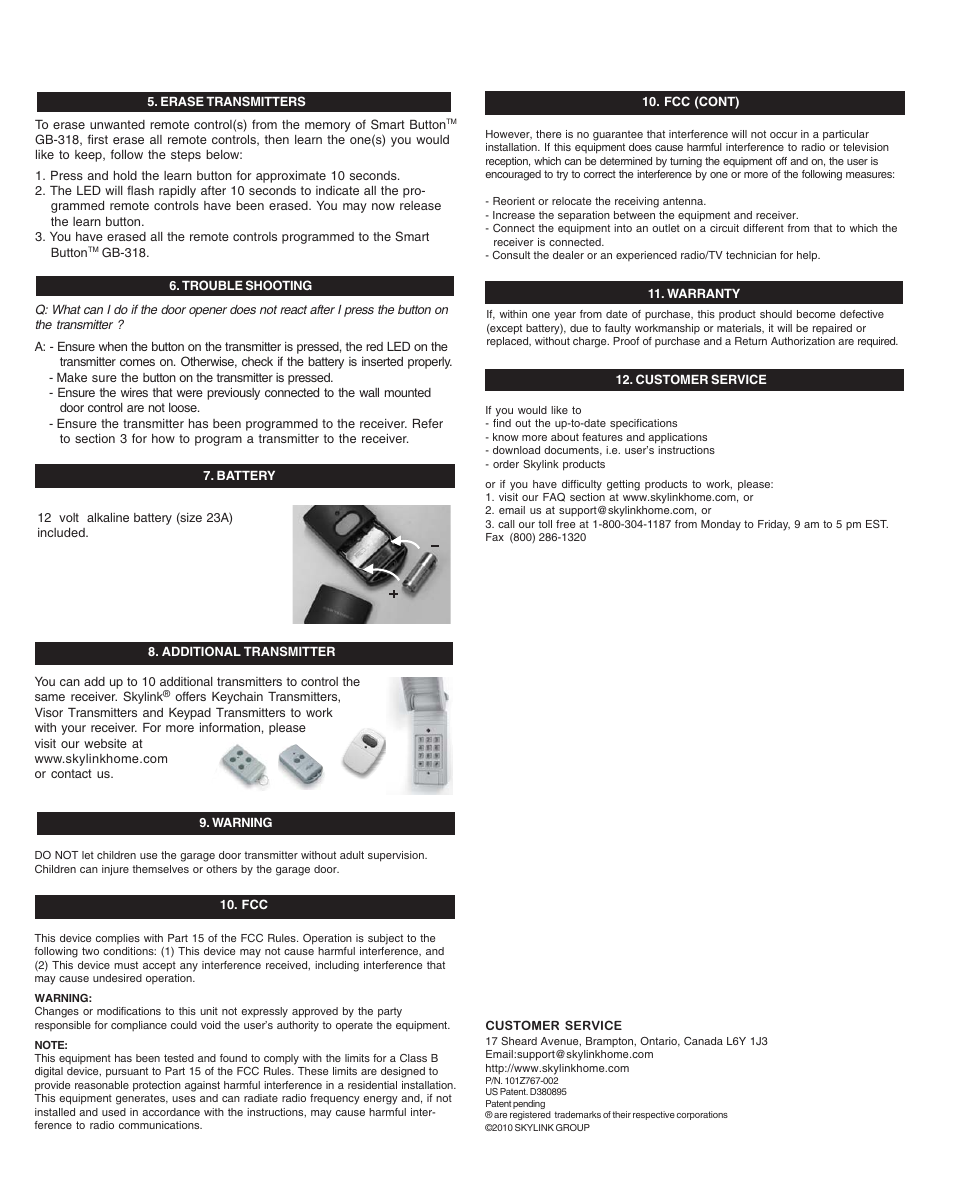 Skylink GBRM User Manual | Page 2 / 2