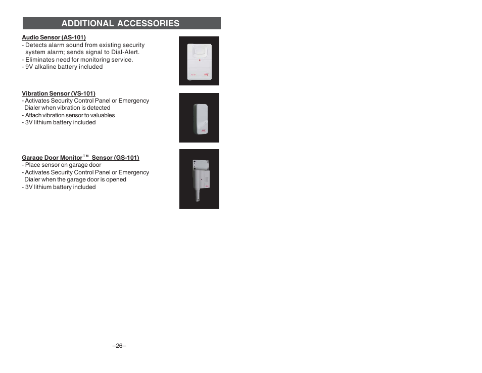 Additional accessories | Skylink DIAL-ALERT AD-105 User Manual | Page 14 / 14