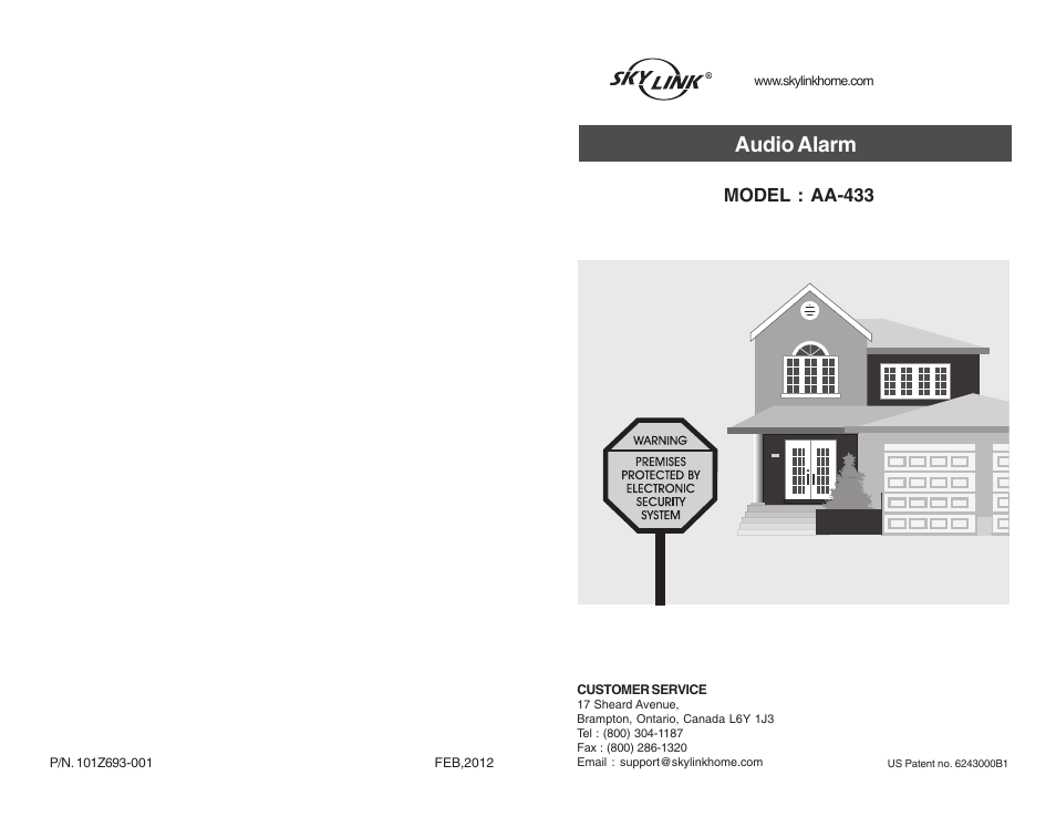 Skylink AA-433 User Manual | 8 pages