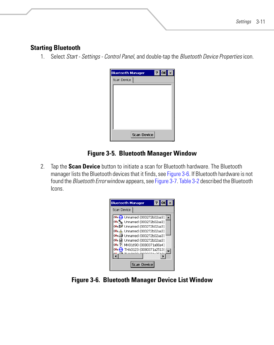 Starting bluetooth, Starting bluetooth -11 | Symbol Technologies MC9000-K User Manual | Page 103 / 534