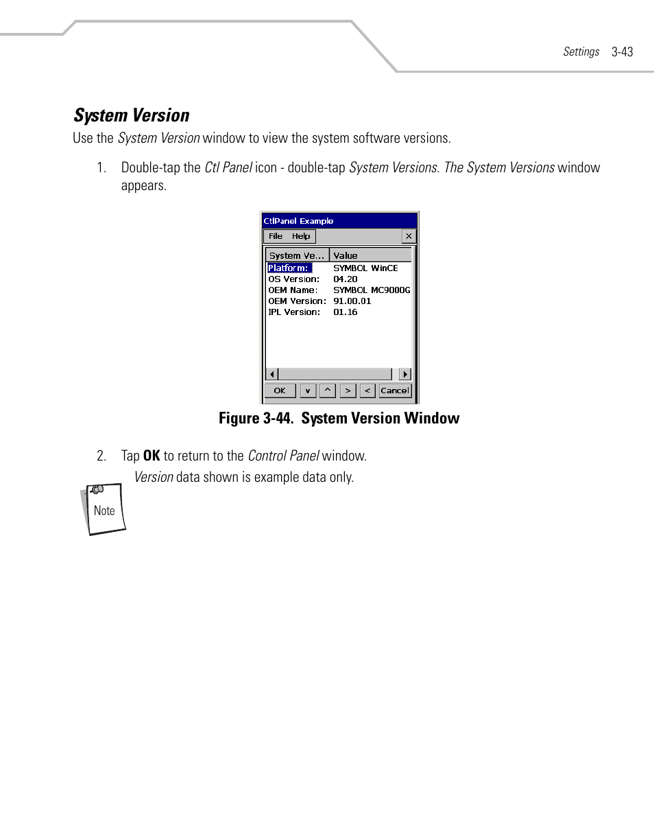 System version, System version -43 | Symbol Technologies MC9000-K User Manual | Page 135 / 534