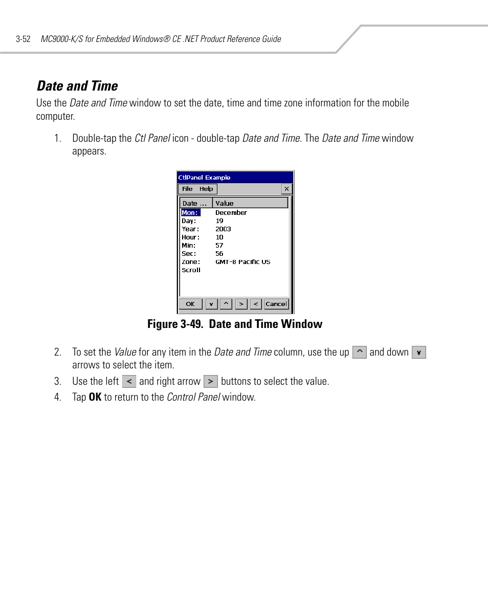 Date and time, Date and time -52 | Symbol Technologies MC9000-K User Manual | Page 144 / 534