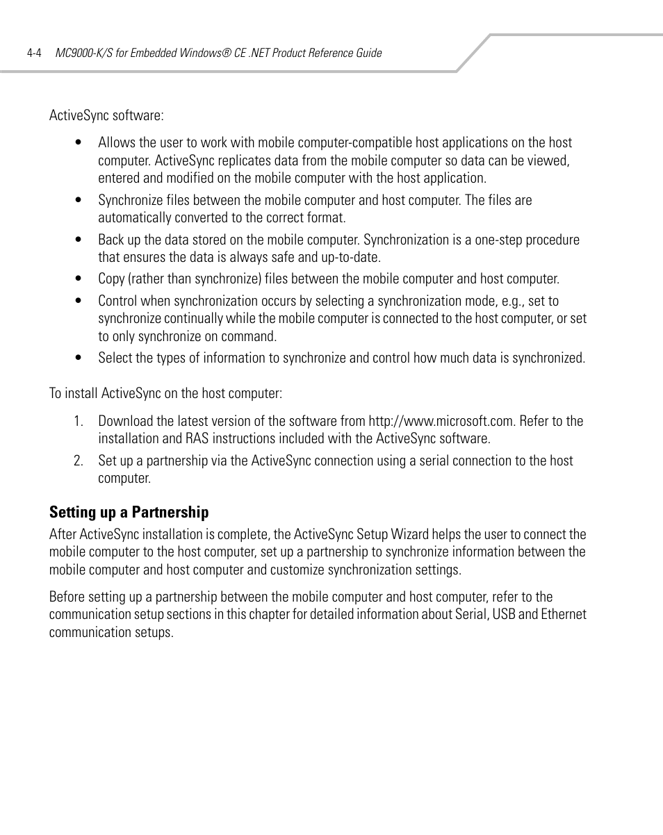 Setting up a partnership, Setting up a partnership -4 | Symbol Technologies MC9000-K User Manual | Page 162 / 534