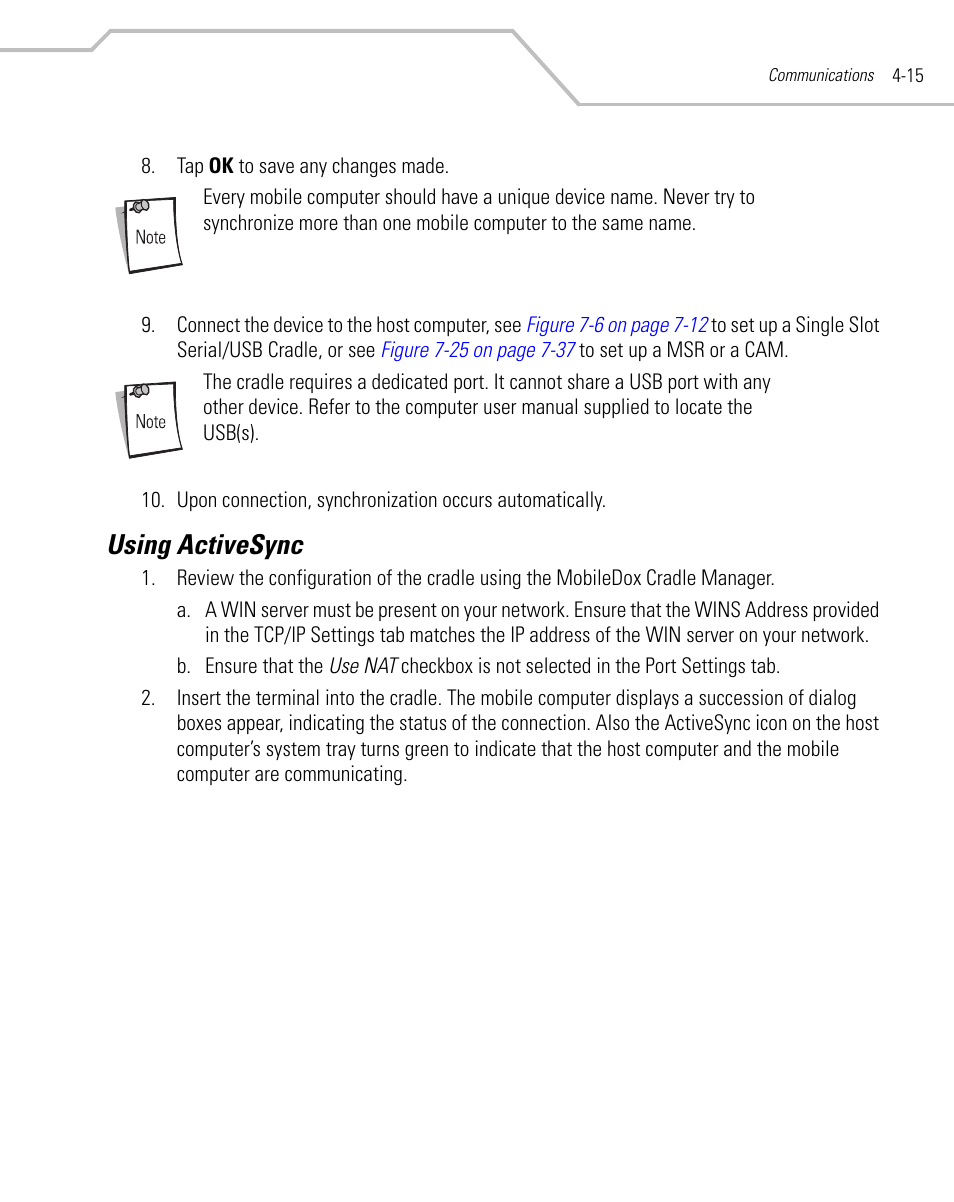 Using activesync, Using activesync -15 | Symbol Technologies MC9000-K User Manual | Page 173 / 534