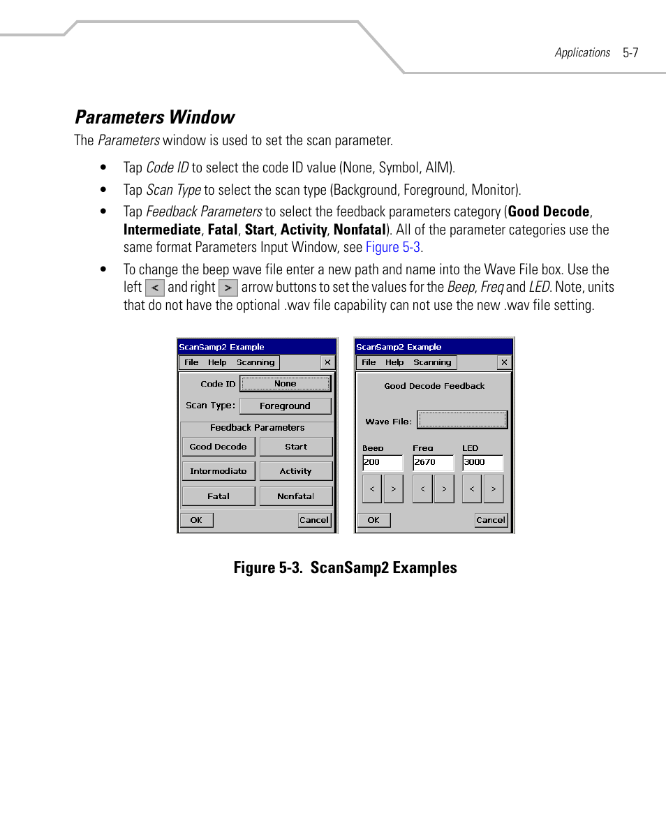 Parameters window, Parameters window -7 | Symbol Technologies MC9000-K User Manual | Page 197 / 534