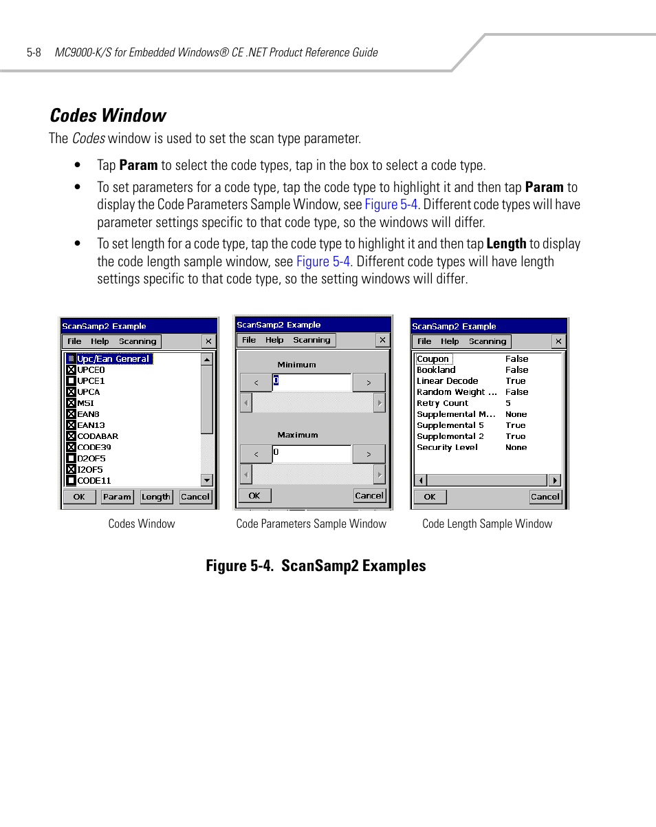 Codes window, Codes window -8 | Symbol Technologies MC9000-K User Manual | Page 198 / 534