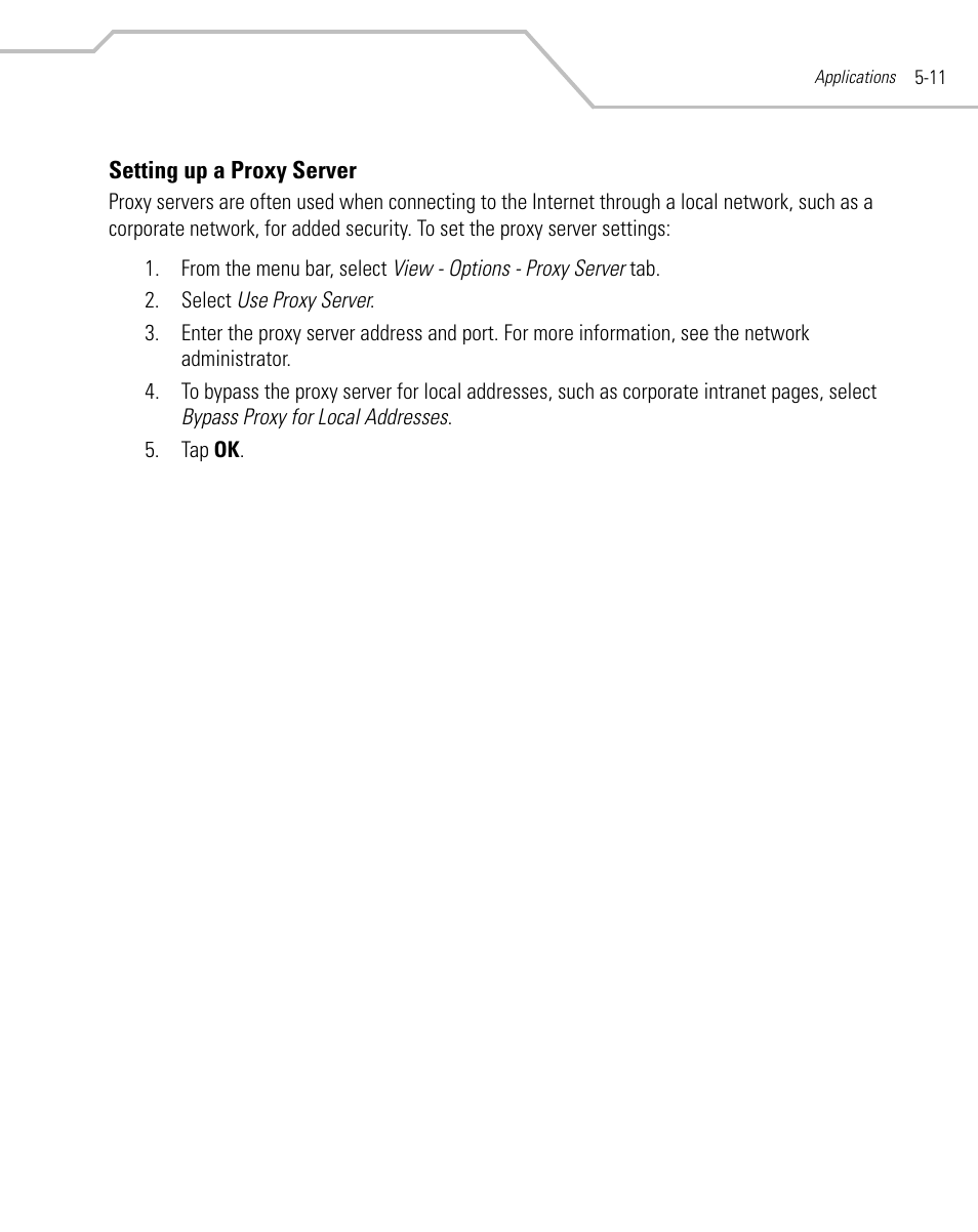 Setting up a proxy server, Setting up a proxy server -11 | Symbol Technologies MC9000-K User Manual | Page 201 / 534