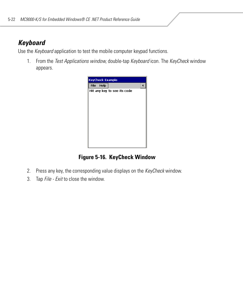 Keyboard, Keyboard -22 | Symbol Technologies MC9000-K User Manual | Page 212 / 534
