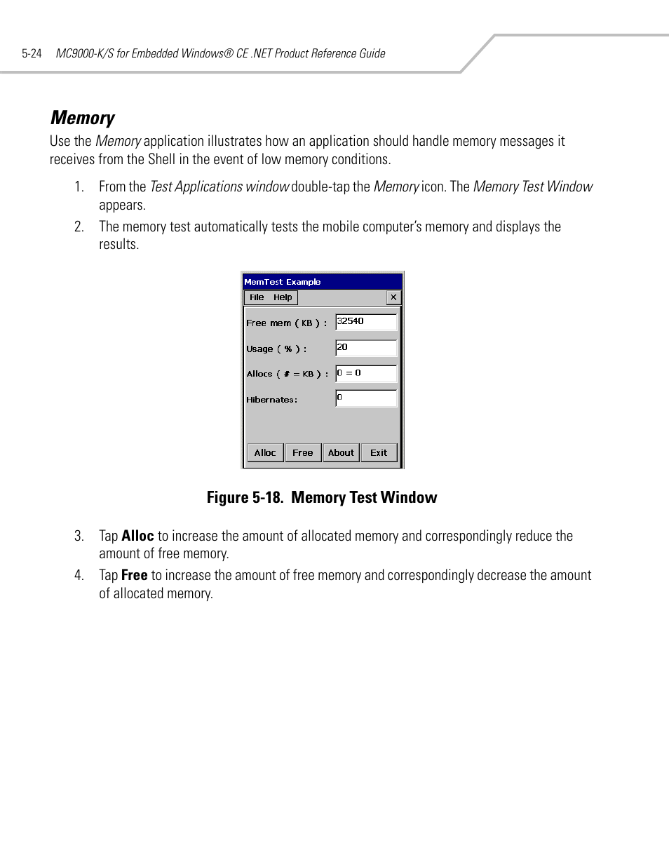 Memory, Memory -24 | Symbol Technologies MC9000-K User Manual | Page 214 / 534