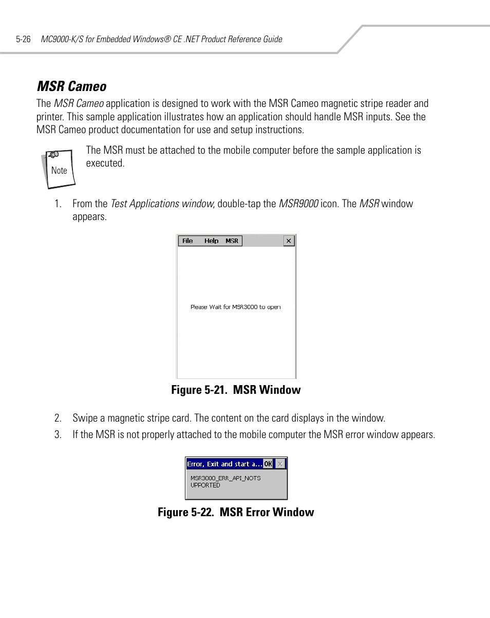 Msr cameo, Msr cameo -26 | Symbol Technologies MC9000-K User Manual | Page 216 / 534