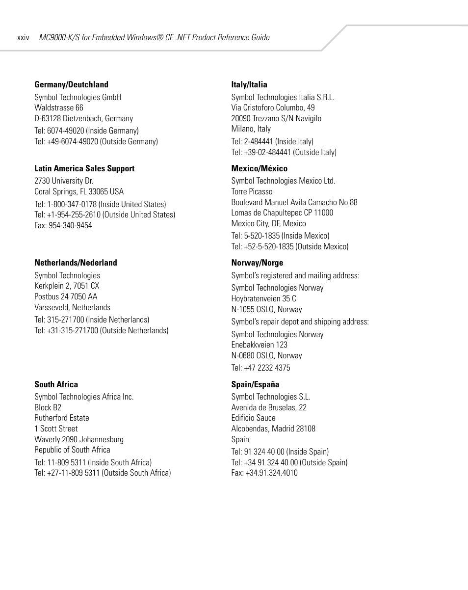 Symbol Technologies MC9000-K User Manual | Page 26 / 534